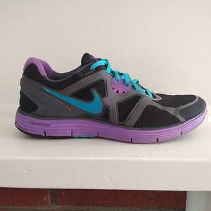 Nike Lunarglide 3 Women's Running Shoes Size 8.5 Black Purple Blue 454315-045